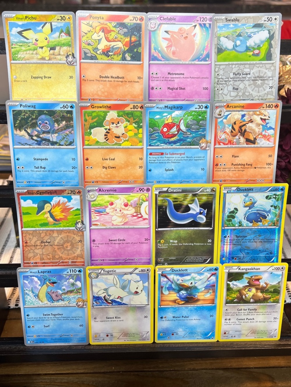 ⚜️Pokémon 16-card Lot, Includes Lapras, holo Dratini, reverse holo Ducklett